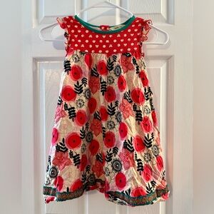 Matilda Jane Red and Black Floral Kids Dress Size 6
